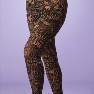 YITTY Black Leggings with Copper Script